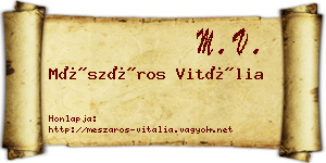 Mészáros Vitália névjegykártya